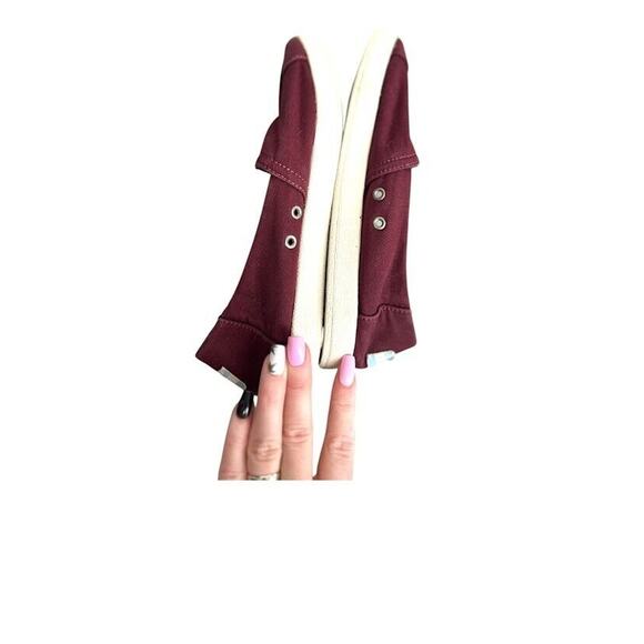 TOMS Alpargata Slip On Sneakers Shoes Size 7.5 Red Maroon Canvas Womens Casual - Picture 7 of 9